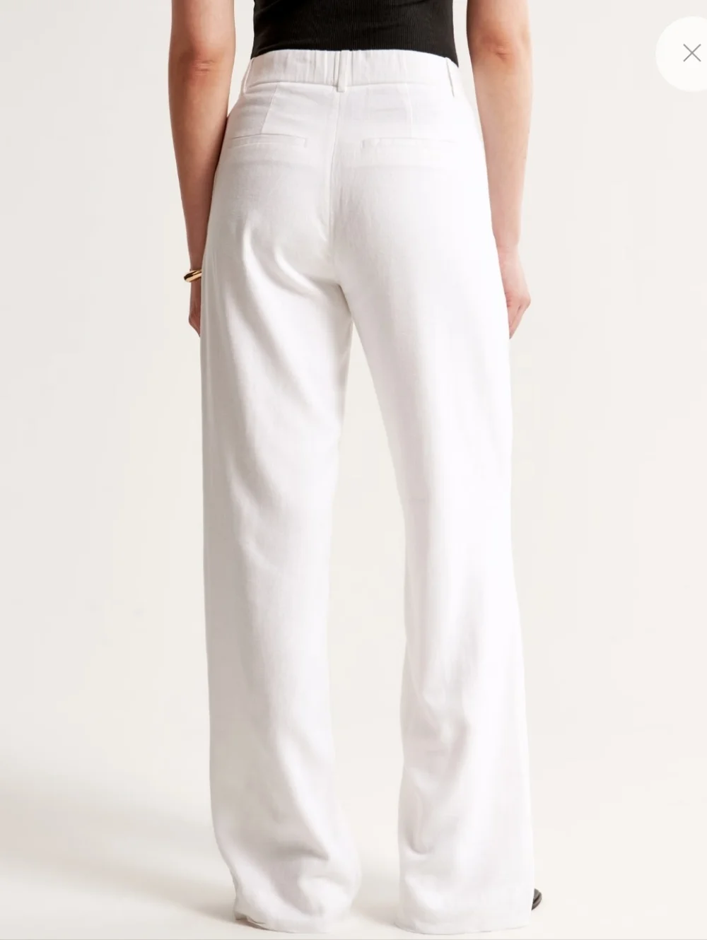 NWT A&F Sloane Tailored Linen Blend Wide Leg Pants Size XXS Short - Picture 3 of 12